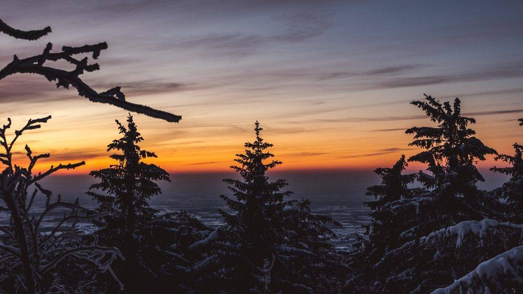 Sonnenuntergang Winter Schwarzwald