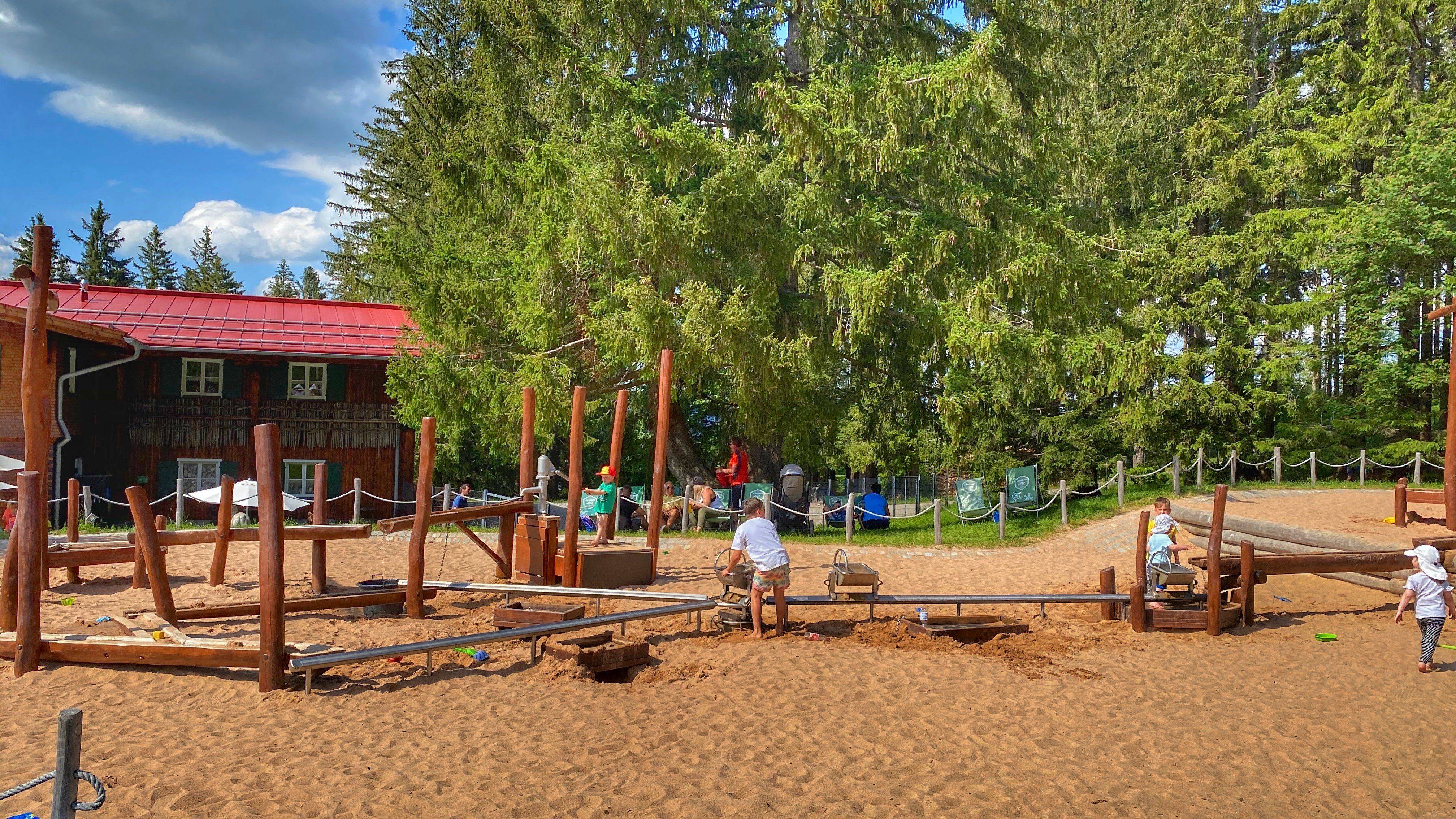 Alpsee Bergwelt Wasser Spielplatz