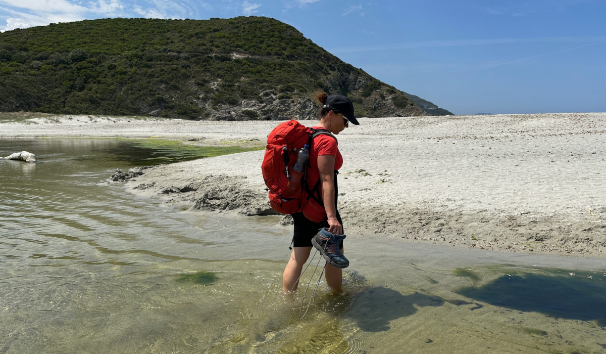 Flussueberquerung Plage Ostriconi