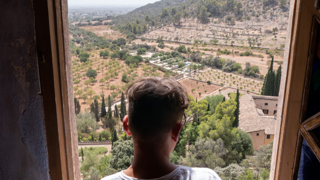 Aussicht von der Kapelle auf das Landgut Raixa