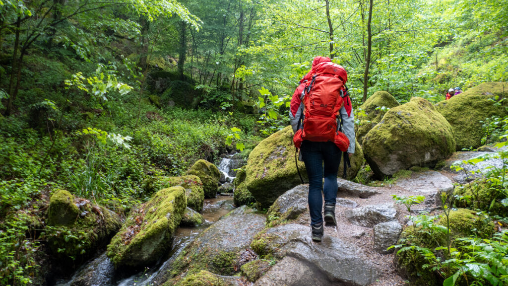 schmale Pfade Gaishöll Wasserfall